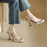 Breakj Summer Thick-Soled Women's Shoes With Fashion Square High Heels Coarse Heel Waterproof Table Barbie Powder Sandals