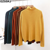 Sweater Women Pullover Casual Turtleneck Long Sleeve chic loose 2021 Knit Sweater Female Jumpers soft