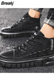 New Men Comfortable Sneakers Waterproof Outdoor Casual Shoes Tooling Motorcycle Boots Non-Leather Shoes for Men