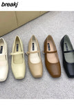 Women Loafer Shoes Flats Square Toe Female Casual British Oxford Shoes Slip On Soft Moccasins Brand Mary Jane Zapatilla De