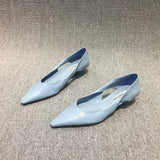 for Woman 2023 Comfortable Women's Summer Footwear Moccasins Blue Low Heel Elegant Pointed Toe High Quality Popular
