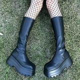 Gothic Style Motorcycle Boots Vampire Cosplay Knee-high Boots 2023 Winter Street Cool Punk Comfy Women