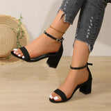 New 2024 Casual Black Thick Heel High Heel