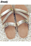 Trends Women's Sandals Cork Beach Slippers Summer Flat House Shoes Fashion Slides Casual Women Footwear Flip-flops