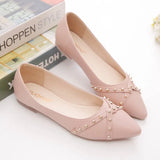 Flats Shoes Rivet Spring Summer New Female Metal Pointed Toe Casaul Shoes Comfortable Flats Loafers Shoes