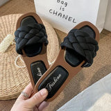 New Summer Indoor Woven Slippers Women Sandals Female Outdoor Beach Casual Flat Flip Flop Ytmtloy Zapatillas Mujer