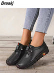 Women's Shoes on Sale 2023 High Quality Platform Loafers New Spring Casual Mom Shoe Lace Up Leather Flat Slip-On Shoes for