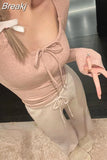 Spring Bodycon Slim Y2k Crop Tops Casual Basic Korean Fashion Pullover Woman Design Long Sleeve Elegant Clothing