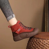 New Spring and Autumn Women's Casual Shoes Women's Multi color Fashion Boots Thick Sole Lace up Women's Ankle