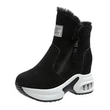 Ankle Boot for Women Warm Plus Plush Winter Snow Boots Zipper Woman Shoe Internal Increasing Boots Botas