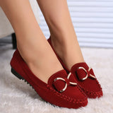 Bean Shoes Women Flat Shoes Casual Singles Shoes Bow Women Shoes Driving Plus Size Work