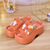 Slippers Fashion Platform Korean Version Increase Women's Shoes Wedge Cartoon Cute Outdoor Flip Flops Slides