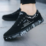 Spring Autumn New Men's Flat Shoes Fashion Men's Comfortable Breathable Canvas Shoes Men's Lace Casual