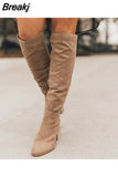 Women's High Boots 2023 Fashion Side Zipper Riding Boots Women High Heel Shoes Size 43 Women Over The Knee Boots Botas De