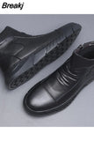 Luxury Pointed Toe Casual Leather Shoes Men's Fashion Lace Up Business Dress Oxfords Solid Wedding Office Males