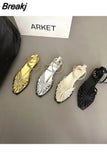Summer Flat Heel Women Sandal Fashion New Brand Gold Narrow Band Ladies Slingback Shoes Ankle Srtrap Dress