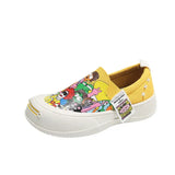 Women Platform Vulcanized Shoes 2023 New Woman Thick Sole Canvas Loafers Fashion Graffiti Sneakers Outdoor Flats Sports