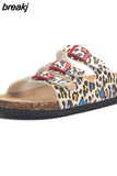 New Summer Women Buckle Cork Slipper 2023 Casual Mixed Color Outside Non-slip Beach Slides