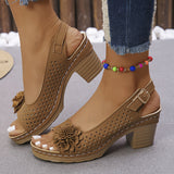 Breakj Summer New Women's Slope And Thick-Soled Sandals Large-Size Fish Mouth Slope And Word Slope Heel
