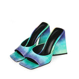 High Heel Sandals Women's Slides Open Toe Thick-Soled Ladies Slippers Party Mules Shoes Women Shoes High Heels