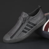 Breakj Men's Shoes 2025 Autumn Men's Casual Leather Shoes Fashion Flat Shoes One Foot Pedal