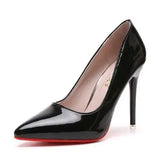 Color Small Fresh High Heels Patent Leather Stiletto Single Shoes Korean Sexy Pointed Pumps Black Professional Work