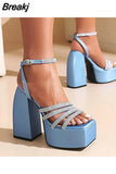 New Platform Sandals For Women Hoof Heels High Platform Chunky Heels 2023 Summer Sexy Elegant Fashion Woman Sandals