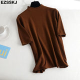 sleeve sweater solid slim Sweater Pullovers Women winter autumn thin O-neck chic 2021 sweater