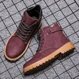 Winter Men's Boots High-Top Work Shoes Velvet All-match Snow Boot Men's British Short Boots Warm Men's Casual