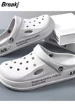 Men's Hole Shoes 2023 New Non-slip Thick-soled Casual Shoes Outerwear Beach Soft-soled Baotou Slippers Men's Slippers