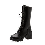 Boots 2024 Summer Single Boots Thin Thick Soles Heightened Tie Short Boots All Kinds Of Medium-Wheeled Locomotive Boots