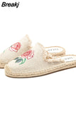 China Beijing Cloth Shoes Women Flats Summer Loafers Luxury Elegant Casual Espadrilles Slippers Demi-season