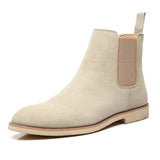 Lesther Boots Men Chelsea Boots 35-46 Fashion Brogure Pattern High-top Casual Shoes Ankle Leather British Style Men