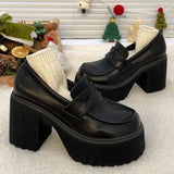 New Anti-skid Casual Thick Heel Slip-on Shoe Black Thick Heel Women's High Heels Lolita Style Sexy Women's Office