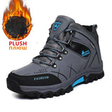 Men Winter Snow Boots Waterproof Leather Sneakers Super Warm Men's Boots Outdoor Male Hiking Boots Work