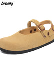 2023 New Summer Women Cork Slippers Buckle Non-slip Casual