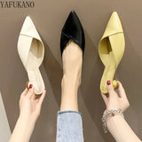 Low Heel Women Slippers 2023 Brand Design Candy Colors Pointed Toe Casual Slides Outdoor Beach Mules Shoes Female Flip