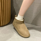 Boots Women's Short Tube Thickened Cotton Shoes Non-slip Winter New Shoes Student Women's Shoes 2023 Black