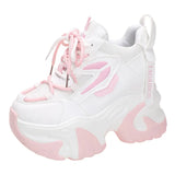 Pink Chunky Platform Sneakers for Women Spring Autumn Fashion Thick Botom Dad Shoes Woman Hidden Heels Sports