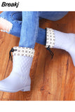 Rain Boots Women Wading Boots Gumboots Wellies Plush Warm Winter Female Galoshes Rainboots Woman Regenstiefel Snow