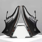 Leather Shoes Men's Lace-up Business Formal Wear Oxford Cloth Solid Color Wedding Office Men's Flat Shoes