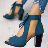 Women High Heels Summer Ladies Elegant Butterfly Knot Mesh Sandals Back Zipper Fish Mouth Party Sandalias Fashion Women