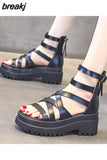 Platform Shoes Women's Sandals Summer 2023 High Heels Beach Elegant Roman Sandles Girls Party Footwear Free