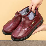 Emboridery Winter Loafers Women Casual Cozy Fur Moccasin Shoes 2023 Desinger Leather Sneakers for Elderly Woman