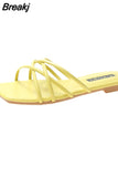 Women Slingback Sandals 2023 New Women's Shoes Summer Flats Casual Flip Flops Shallow Female Slides Open-toe