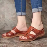 Slippers Women's 2023 Size Sandals Women's Hollowed-Out Cross-Leisure Slope Heels Ladies