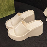 Sandals For Women Fashion Sexy Open Toe Wedges Slippers Outdoor Chunky Slipper Women's Summer Fish Mouth Slippers