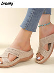 Women Sandals Elegant Summer Sandals Shoes For Women 2023 New Low Heels Sandalias Mujer Casual Slippers Shoes Summer