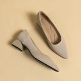 4cm Spring Summer Women's Large Shoes High Heels Solid Color Knitted Breathable Rubber Non slip Sole Latex Insole Work