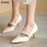 High Heels Women's Pointed Toe New Spring Autumn Wedding Shoes Temperament Pearl Single Shoes Luxury Designer